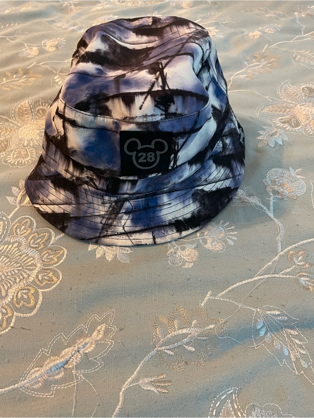 Disney Parks Tie-Dye Bucket Hat in Blue Black White